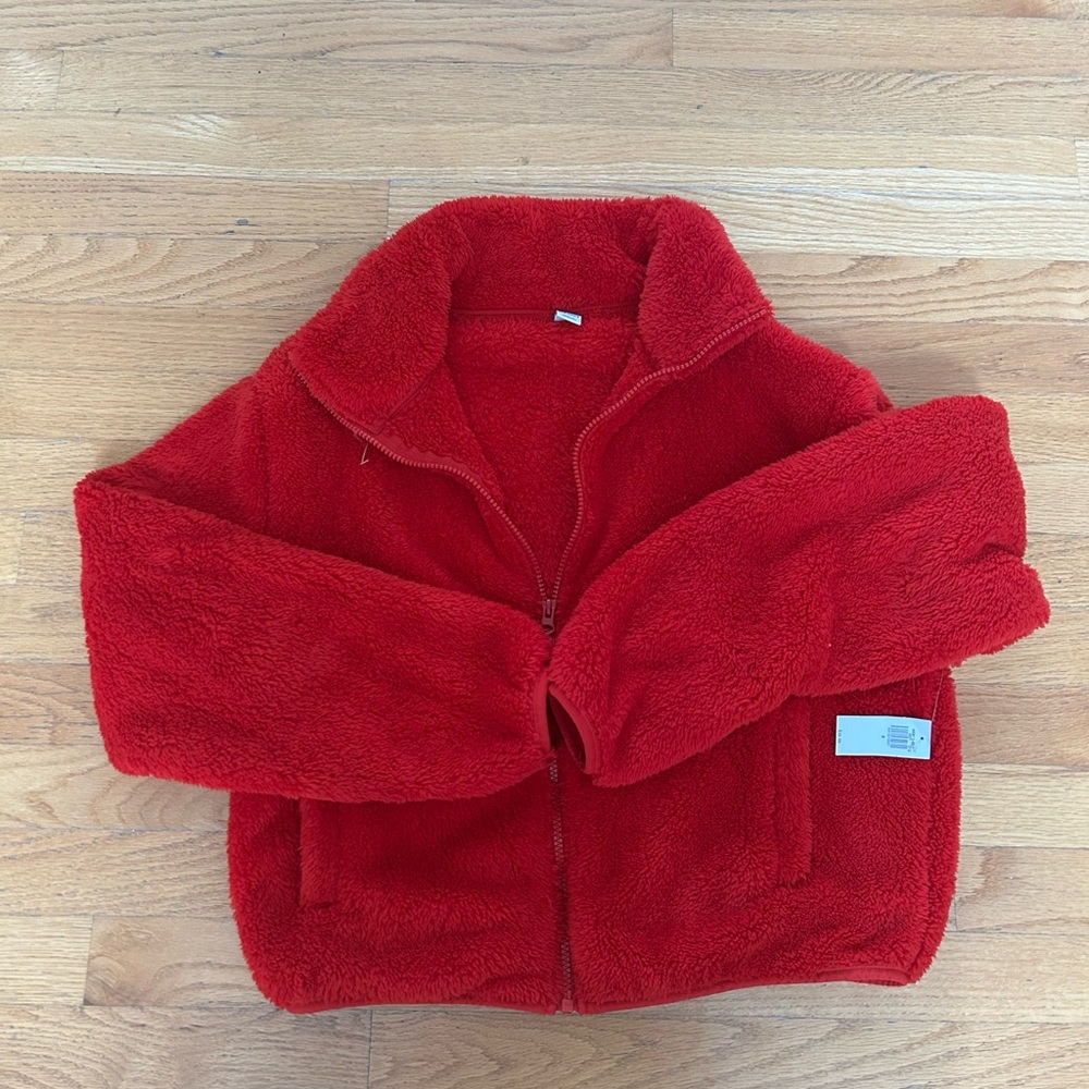Cozy Fleece crop Womens Oldnavy Red Jacket